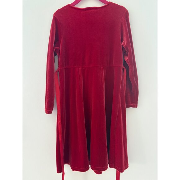 Girls Velvet Long Sleeve Red Dress With Flower Accent By‎ Speechless Size 6X - Picture 5 of 7